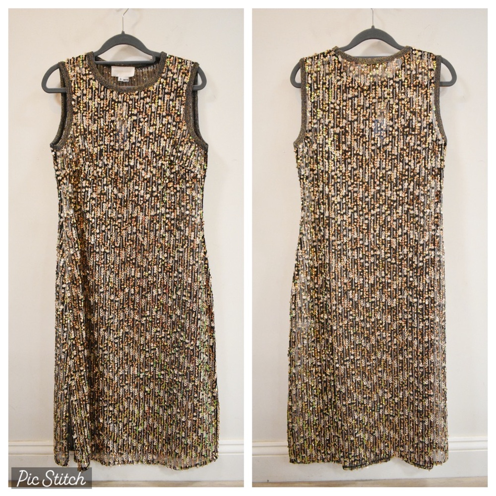Anthropologie Sequin Slip Dress NWT